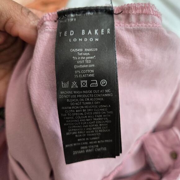 TED BAKER OWTIS Pink Owtis Relaxed-fit High-rise Cotton-blend Utility Shorts 4 - Picture 12 of 12